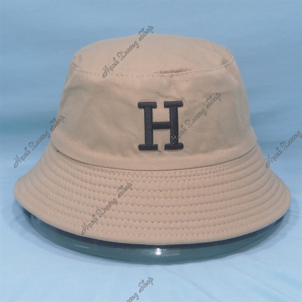 Nón Bucket Thêu Chữ H Kem & Đen - Ảnh 3