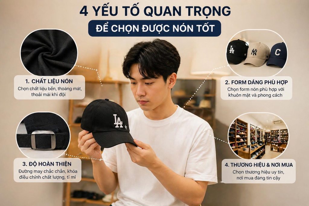 4 yếu tố quan trọng để chọn nón lưỡi trai chất lượng tốt