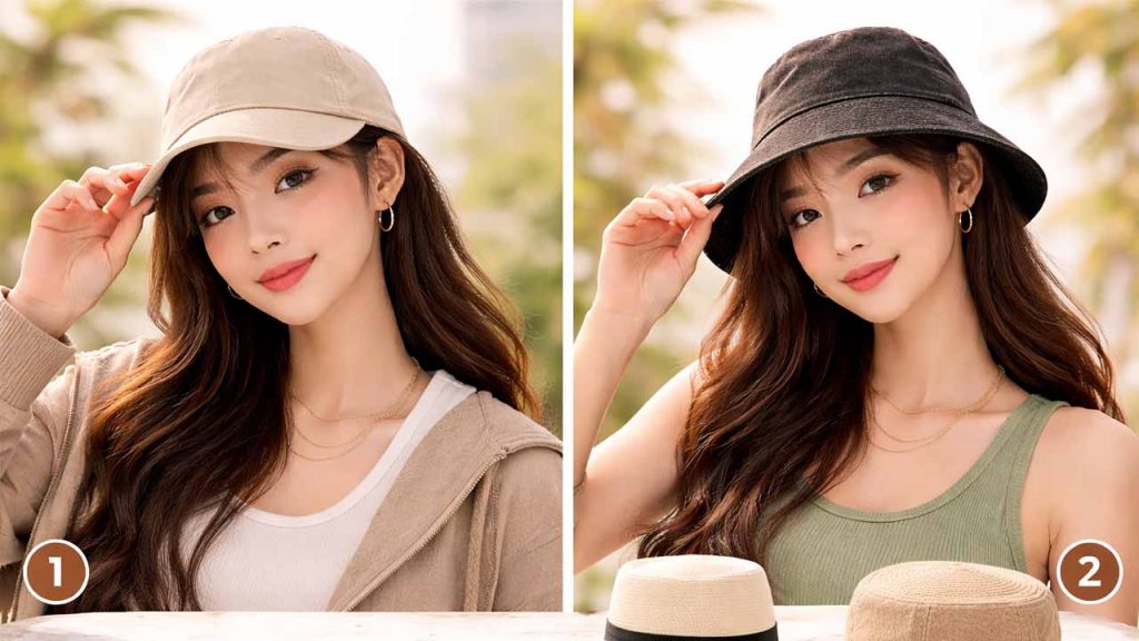 Khuôn mặt tròn – Nên chọn nón tạo cảm giác thon dài