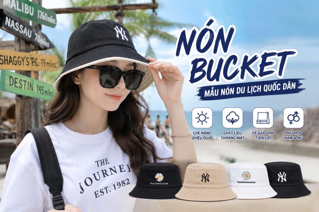 Nón bucket du lịch quốc dân phong cách trẻ trung