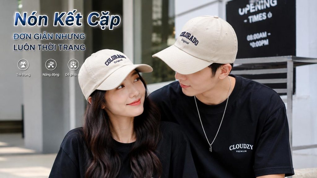 Nón kết cặp đơn giản nhưng luôn thời trang cho cặp đôi