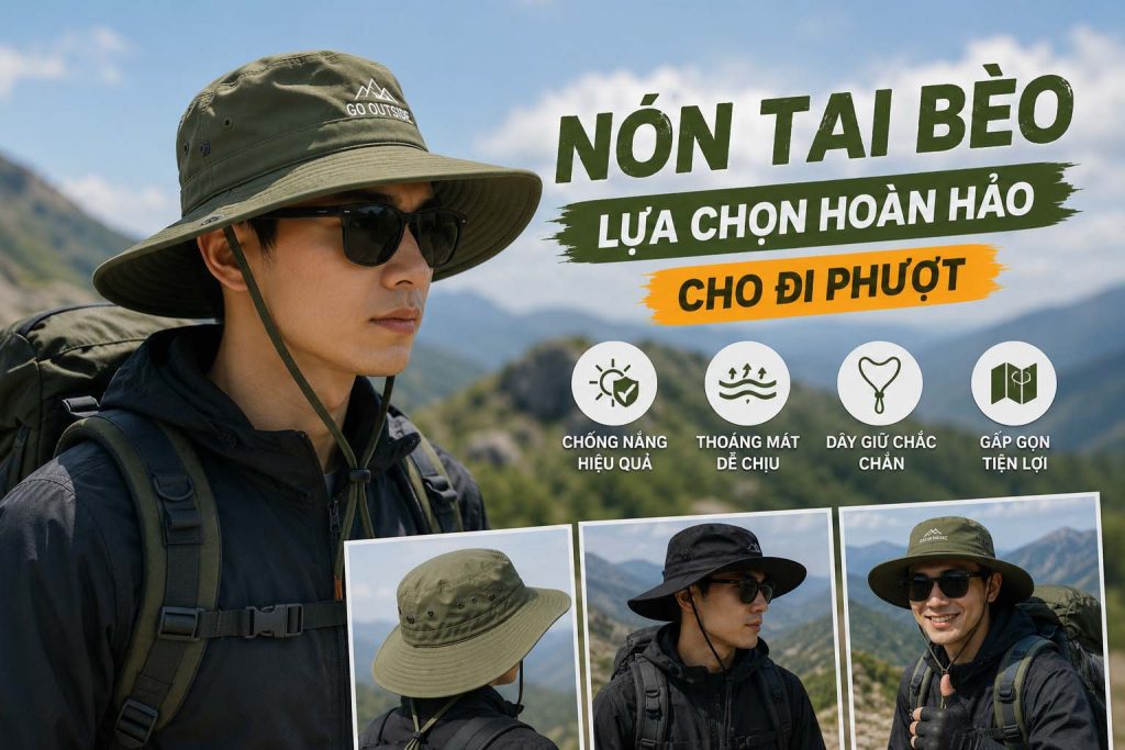 Nón tai bèo đi phượt chống nắng hiệu quả