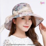 Mũ vải rộng vành Hàn Quốc, nơ đẹp HQC5205