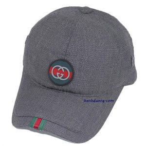 Nón kết gucci logo nhựa mềm loại xịn màu xám đen