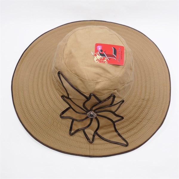 Nón vải rộng vành chống nắng nơ hoa dễ thương - Hạnh Dương Shop