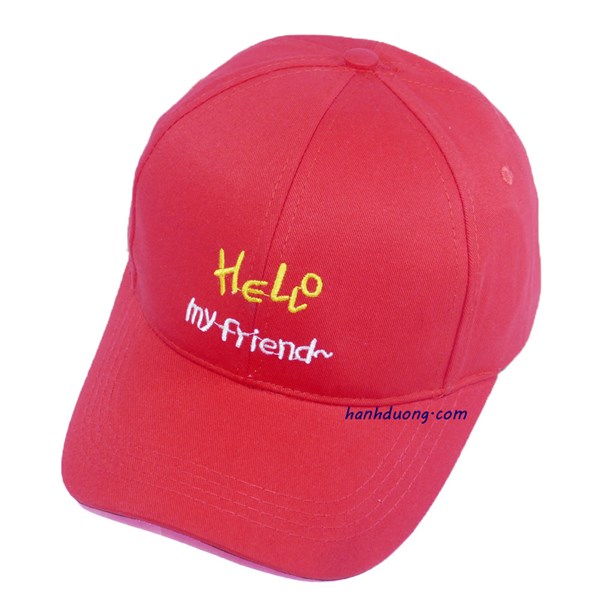 Nón kết Hello my friend khóa xịn - Đỏ