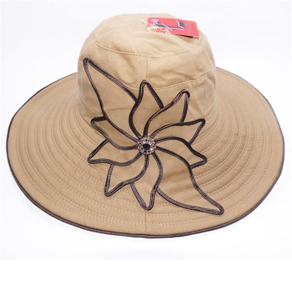 Nón vải rộng vành chống nắng nơ hoa dễ thương - Hạnh Dương Shop