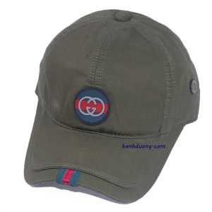 nón kết gucci logo tròn màu rêu