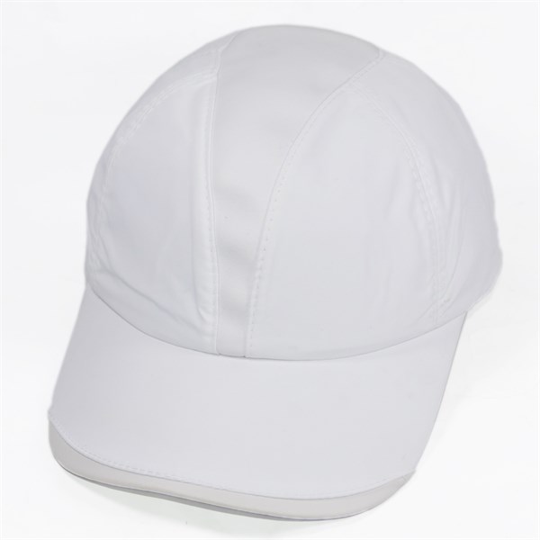 Nón kết dù sơn 96 vá da giữa và mỏ kết da - Trắng