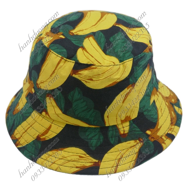 Nón bucket cho bé từ 2 đến 5 tuổi, có quai cài - Chuối