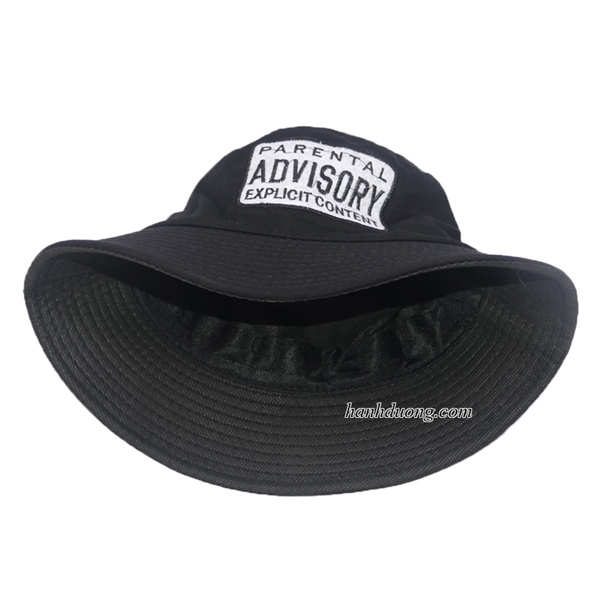Non bucket m tai beo Parental Advisory vanh r ng 6 5cm en H nh D ng Shop