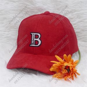 Nón kết nhung thêu chữ B Burberry sớ nhuyễn phong cách thời trang – Đỏ