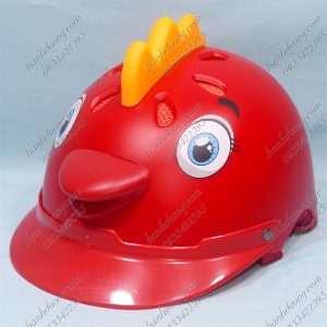 Nón Bảo Hiểm Tin Tin Trẻ Em 2-4 Tuổi Con Gà Có Mào Cam Đỏ Con Gà