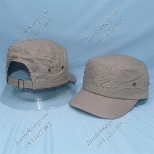 Nón Kết Lính Không Thêu, Nón Kết, Nón Đầu Bằng Trơn Phía Sau Kem