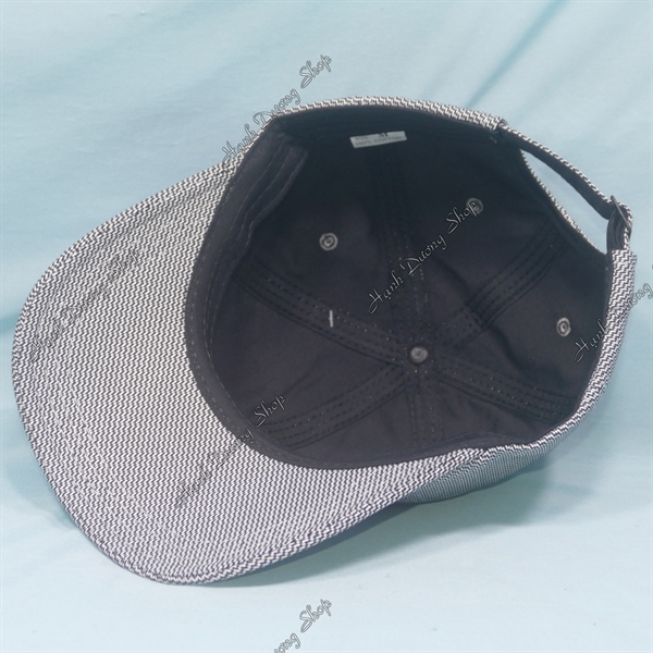 Nón Kết Nam Nữ Trơn Không Thêu Logo Vải Cotton Xịn Sọc Đen Trắng - Ảnh 5