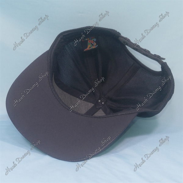 Nón Snapback Hiphop Trơn Không Logo Đen Lưới Sọc - Ảnh 5