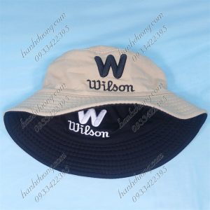 Nón Bucket Thêu Chữ W ( Wilson ) Kem & Đen