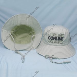 Nón Bucket Thêu Chữ Conline Vải Cotton Cao Cấp Phía Trong Có Lớp Lót Và Có Dây Quai Khóa Inox Xanh Mint Nhạt