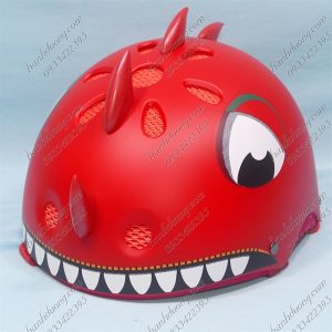 Nón Bảo Hiểm Trẻ Em Từ 4-6 Tuổi In Cá Mập Không Có Kết Không Có Mỏ Phía Trước Đỏ Cá Mập K Có Kết