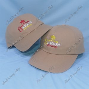 Nón Kết Thêu Chữ Sài Gòn Việt Nam Kaki Đậm