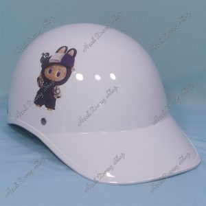 Nón Bảo Hiểm Lưỡi Trai Nữ Hình LaBuBu Phía Sau Có Khoét Lỗ Cột Tóc Trắng