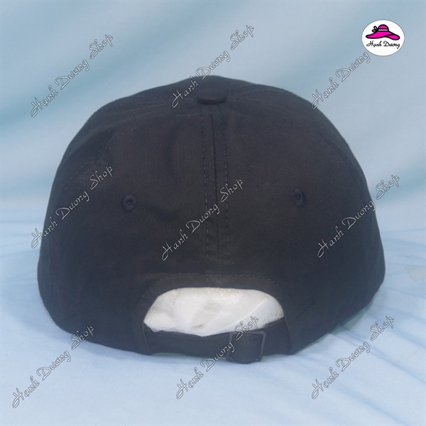 Nón Kết Nam Nữ Trơn Không Thêu Logo Vải Cotton Xịn Đen - Ảnh 4
