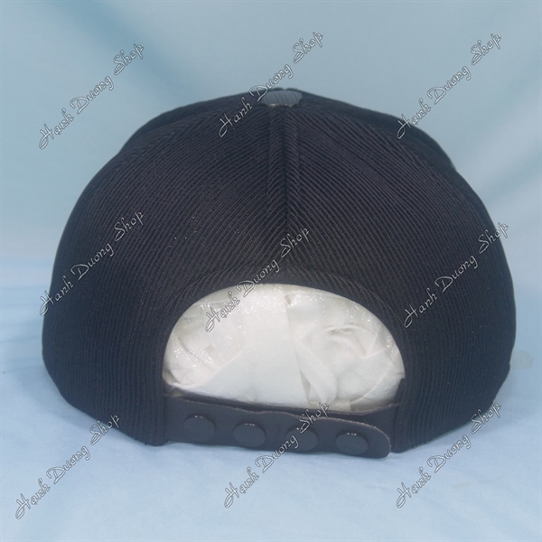 Nón Snapback Hiphop Trơn Không Logo Đen Lưới Sọc - Ảnh 4