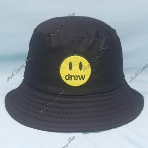 Nón Bucket Thêu Chữ Drew Đen