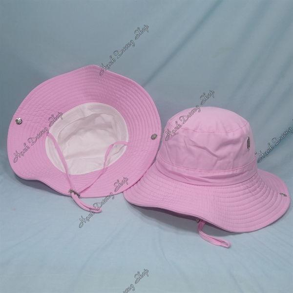 Nón Bucket Trơn Không Thêu Hồng - Ảnh 2