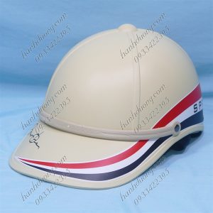 Nón Bảo Hiểm Lưỡi Trai Nam Xịn Viền 3 Màu Độc Đáo In Chữ SPFC Kem SPFC