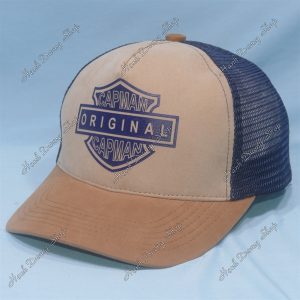 Nón Kết Lưới In Dẻo Chữ Cap Man Original Phía Trước Là Vải Nhung, Kết Nhung Vòng Đầu 55-58cm Phía Trong Có May Tem Xanh Đen & Kaki