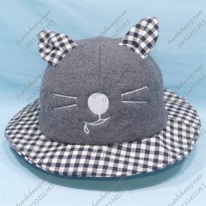 Nón Bucket Thời Trang Trẻ Em Xám Đậm