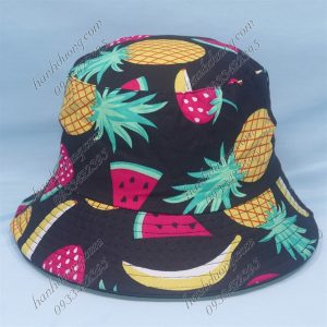 Nón Bucket Họa Tiết Thơm & Dâu Tây