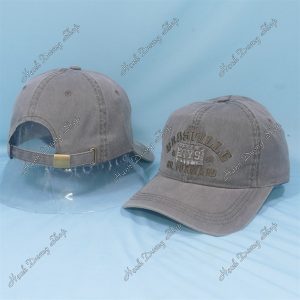 Nón Kết Thêu Chữ NYS Vải Bố 2 Da Oát Cắt Lông Xịn Khóa Gài Xịn, Nón Kết Phía Sau Có Khóa Gài Xịn Nâu