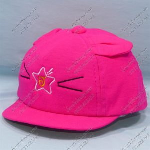 Nón Kết Trẻ Em Từ 1-2 Tuổi Vòng Đầu 45-48cm Vải Nỉ Mềm Mại Hình Mèo Có Ngôi Sao Có Tai Hồng Đậm