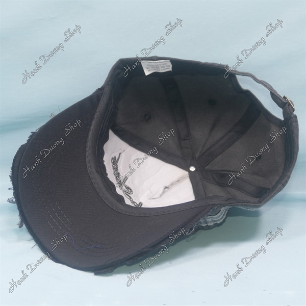 Nón Kết Thêu Chữ Rock Shank 1969 Vải Kaki Oát Loang Cao Cấp Vòng Đầu 56-60cm Đánh Kiểu Tua 2 Bên Hông Và Kết - Ảnh 5