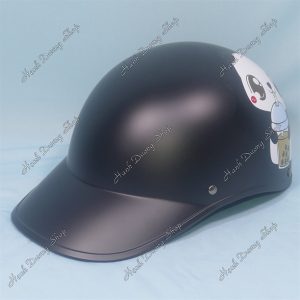 Nón Bảo Hiểm Lưỡi Trai Nữ Hình Gấu Trúc Uống Trà Sữa Đen