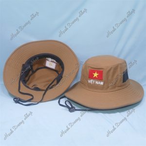 Nón Tai Bèo Thêu Lá Cờ Việt Nam Bò