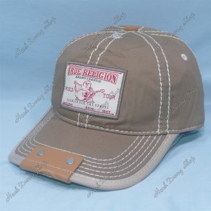 Nón Ông Địa True Religion Đánh Đàn Vá Mỏ Da Phía Trước Nâu