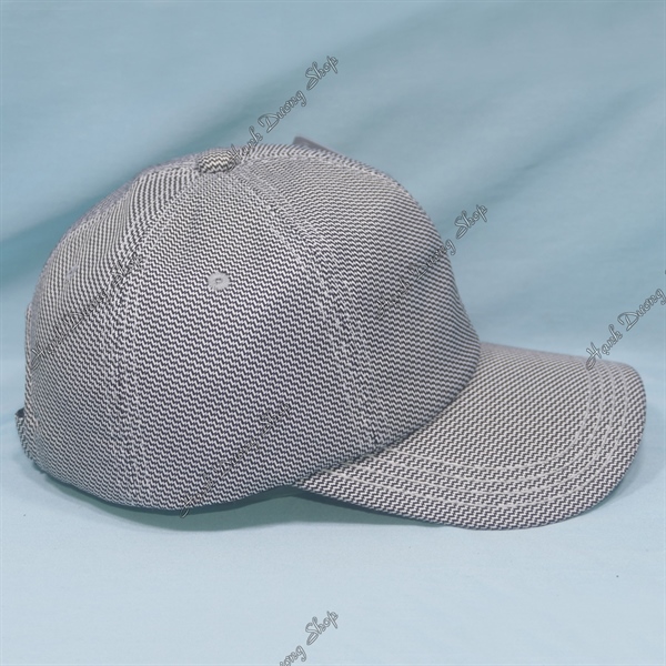 Nón Kết Nam Nữ Trơn Không Thêu Logo Vải Cotton Xịn Sọc Đen Trắng - Ảnh 4