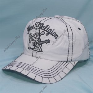 Nón Kết Thêu Chữ True Religion, Kết Móc Chỉ Nổi Xung Quanh Trắng
