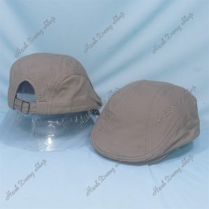 Nón Mỏ Vịt Beret Trơn Không Logo Nâu Nhạt