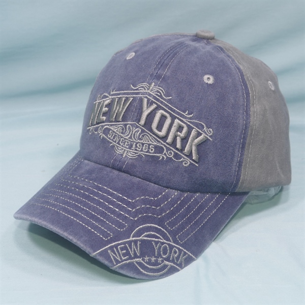 Nón Kết Thêu Chữ New York Since 1985 Vải Kaki Oát Loang Cao Cấp Vòng Đầu 56-60cm Chữ Xám - Ảnh 2