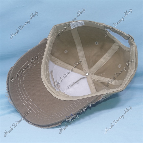 Nón Kết Thêu Chữ Rock Shank 1969 Vải Kaki Oát Loang Cao Cấp Vòng Đầu 56-60cm Đánh Kiểu Tua 2 Bên Hông Và Kết - Ảnh 5