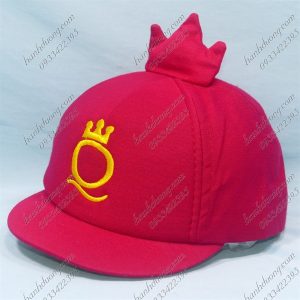 Nón Kết Trẻ Em Mỏ Mềm Thêu Vương Miệng Dành Cho Bé Từ 1-2 Tuổi Vòng Đầu Từ 45-48cm Đỏ Thẩm