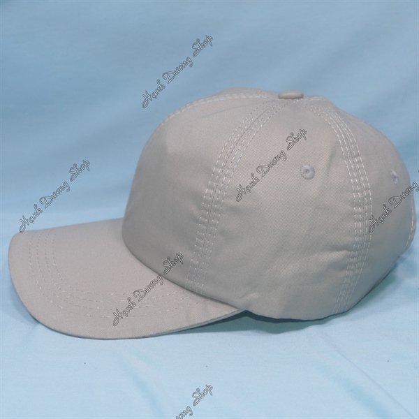 Nón Kết Nam Nữ Trơn Không Thêu Logo Vải Cotton Oát Xịn Kem - Ảnh 2