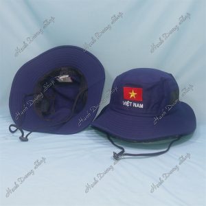 Nón Tai Bèo Thêu Lá Cờ Việt Nam Xanh Đen
