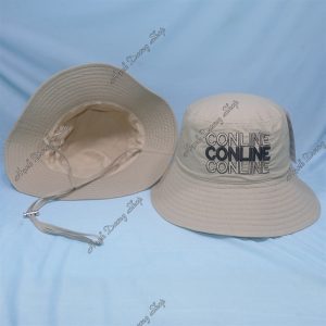 Nón Bucket Thêu Chữ Conline Vải Cotton Cao Cấp Phía Trong Có Lớp Lót Và Có Dây Quai Khóa Inox Kaki