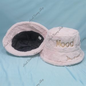 Nón Bucket Thêu Chữ Mood Hàng Quảng Châu Có Dây Rút Phía Trong Vòng Đầu 56-58cm Hồng