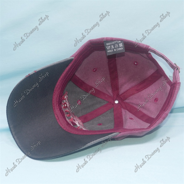 Nón Kết Thêu Chữ New York Since 1985 Vải Kaki Oát Loang Cao Cấp Vòng Đầu 56-60cm Chữ Đỏ Thẩm - Ảnh 5